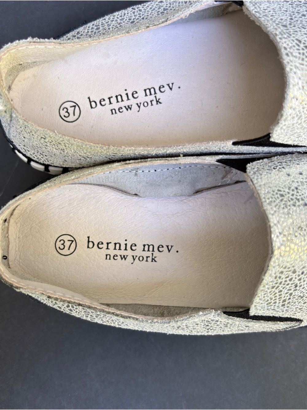Bernie Mev Size US 6 (37) Metallic Slip On Sneakers Y2K - Picture 5 of 8